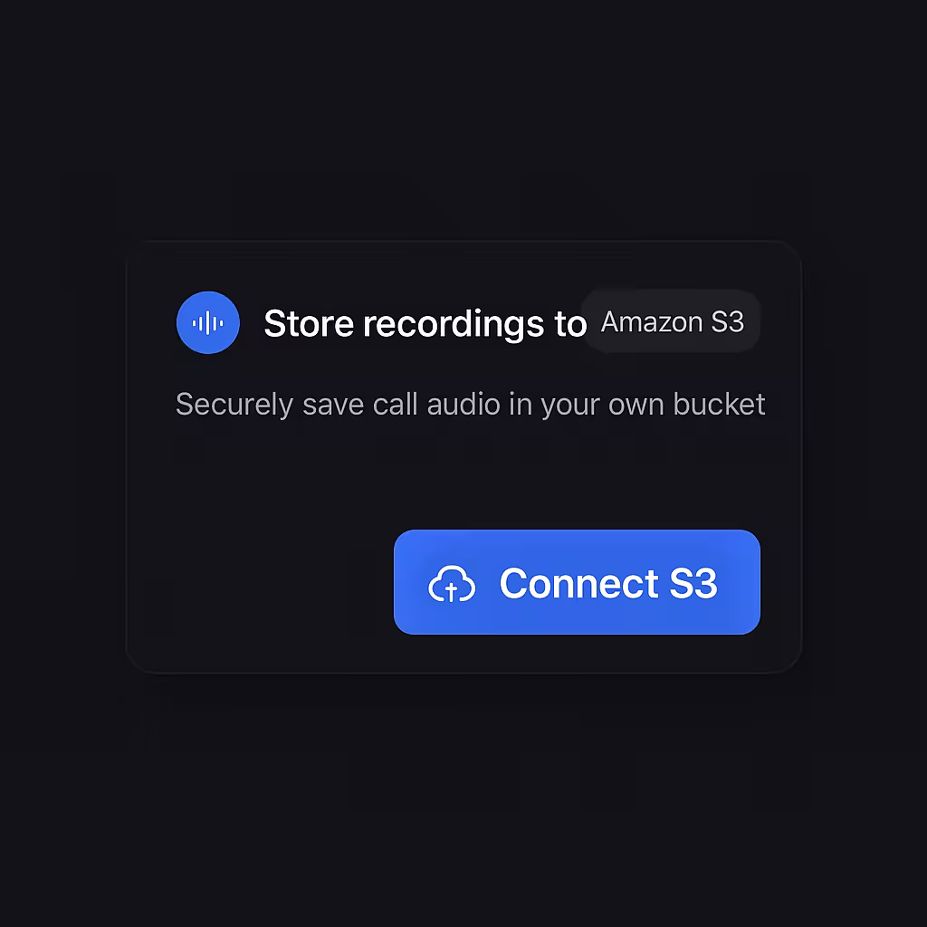 Store Call Recordings in Your Own Amazon S3 Bucket